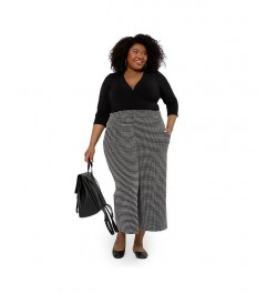 Womens Plus Size Judy Wide Leg Cropped Culotte (Curve) Garden Gate Jacquard $46.44 Pants