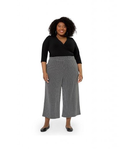 Womens Plus Size Judy Wide Leg Cropped Culotte (Curve) Garden Gate Jacquard $46.44 Pants