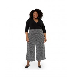 Womens Plus Size Judy Wide Leg Cropped Culotte (Curve) Garden Gate Jacquard $46.44 Pants