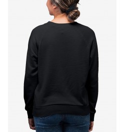 Women's Grim Reaper Word Art Crew Neck Sweatshirt Black $20.50 Tops