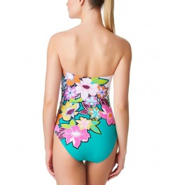 Women's Color Crush Shirred One-Piece Swimsuit White Multi $65.33 Swimsuits