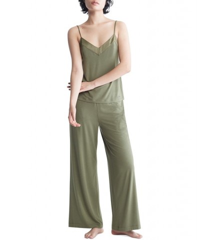 Satin-Trim Lounge Pants QS6527 Tan/Beige $27.49 Sleepwear