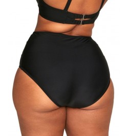 Demi Women's Plus-Size Swimwear High waist Bikini Bottom Black $13.22 Swimsuits