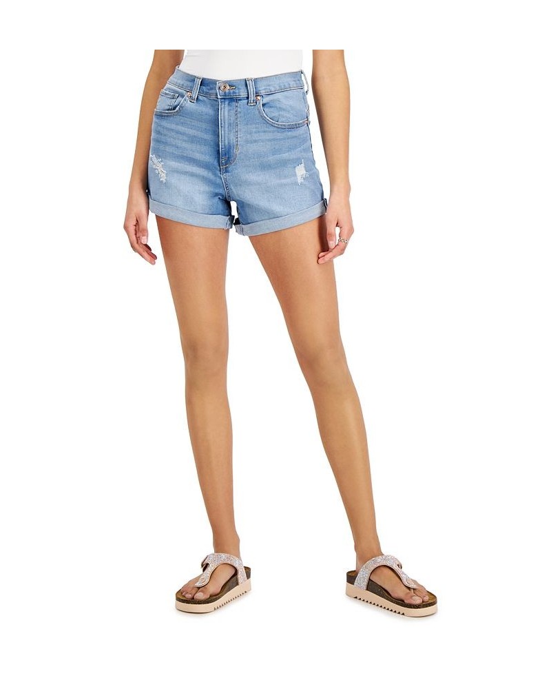 Juniors' 4" High-Rise Curvy Denim Shorts Pizazz $13.24 Shorts