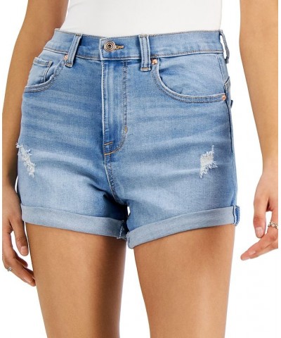 Juniors' 4" High-Rise Curvy Denim Shorts Pizazz $13.24 Shorts