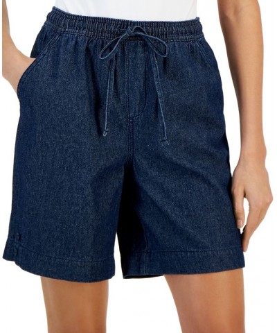 Petite Emilia Cotton High-Rise Pull-On Shorts Twilight Wash $9.45 Shorts