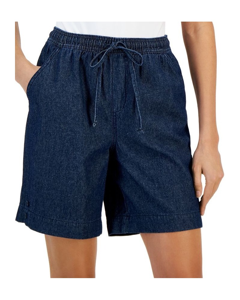 Petite Emilia Cotton High-Rise Pull-On Shorts Twilight Wash $9.45 Shorts