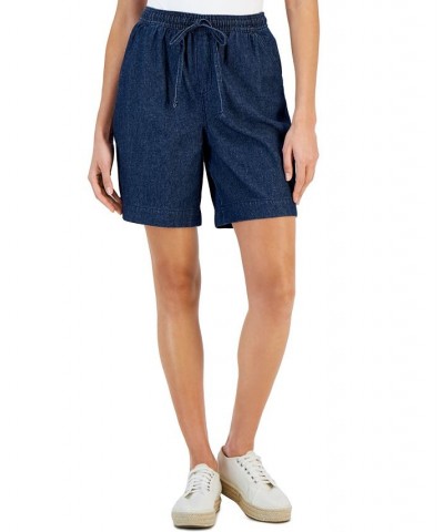 Petite Emilia Cotton High-Rise Pull-On Shorts Twilight Wash $9.45 Shorts