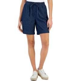 Petite Emilia Cotton High-Rise Pull-On Shorts Twilight Wash $9.45 Shorts