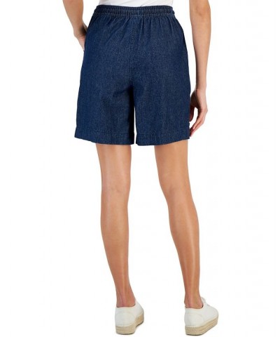 Petite Emilia Cotton High-Rise Pull-On Shorts Twilight Wash $9.45 Shorts