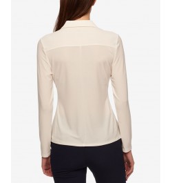 Women’s Point-Collar Blouse Red $40.32 Tops