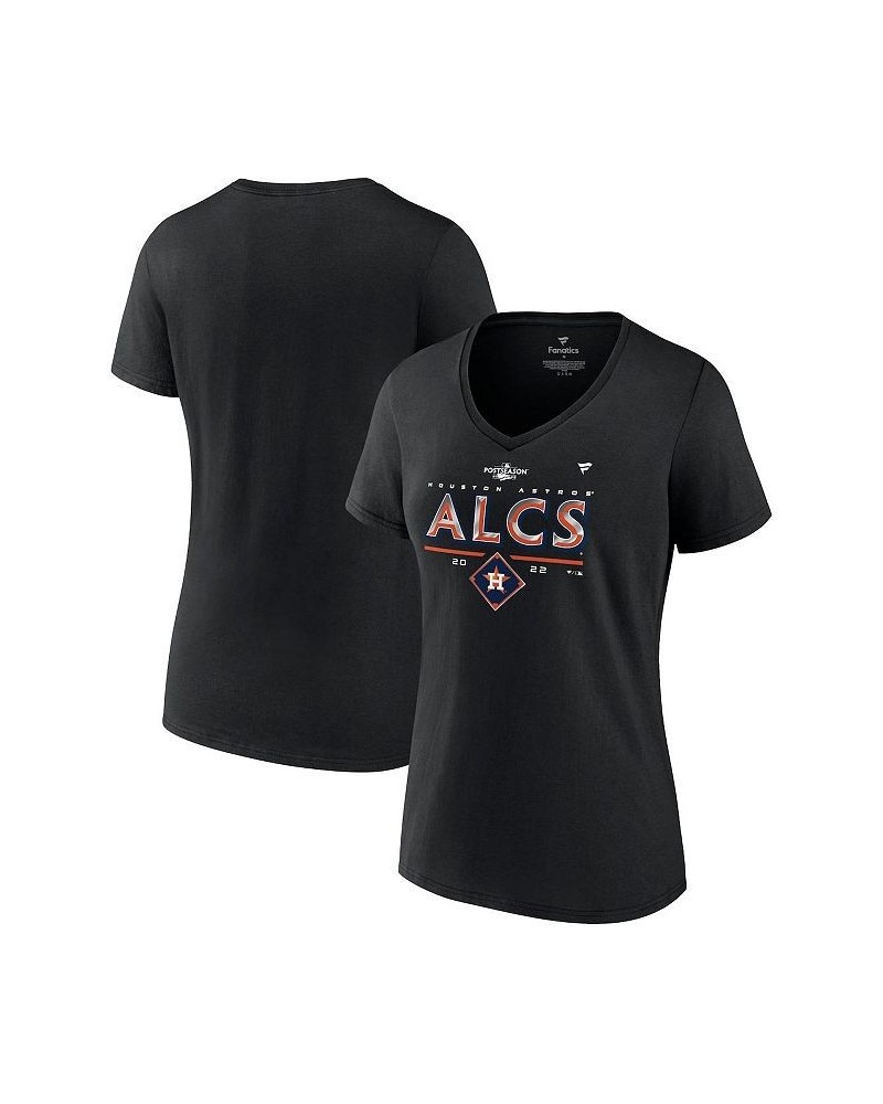 Women's Branded Black Houston Astros 2022 Division Series Winner Locker Room Plus Size V-Neck T-shirt Black $31.19 Tops