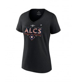 Women's Branded Black Houston Astros 2022 Division Series Winner Locker Room Plus Size V-Neck T-shirt Black $31.19 Tops