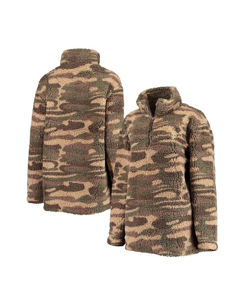 Women's Camo San Francisco Giants Sherpa Quarter-Zip Jacket Camo $42.39 Jackets