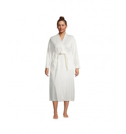 Women's Plus Size Supima Cotton Long Robe Ivory/Cream $45.98 Sleepwear