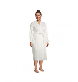 Women's Plus Size Supima Cotton Long Robe Ivory/Cream $45.98 Sleepwear