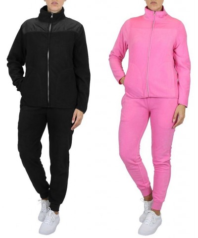 Women's Polar Fleece Full Matching Sets Pack of 2 Black Pink $50.88 Outfits
