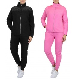 Women's Polar Fleece Full Matching Sets Pack of 2 Black Pink $50.88 Outfits