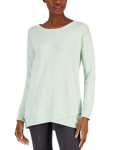 Women's French Terry Tulip-Hem Sweatshirt Green $17.55 Sweatshirts