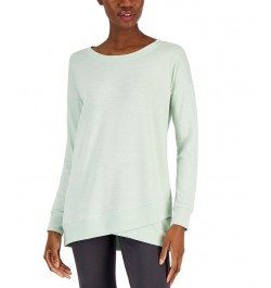 Women's French Terry Tulip-Hem Sweatshirt Green $17.55 Sweatshirts