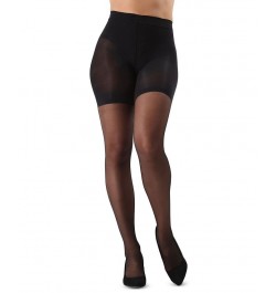 Women's Crystal Sheer Shaper Control Top Tights Black $10.80 Hosiery