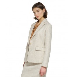 Women's Peak-Lapel Single-Button Blazer Biscotti Multi $54.08 Jackets