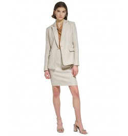 Women's Peak-Lapel Single-Button Blazer Biscotti Multi $54.08 Jackets