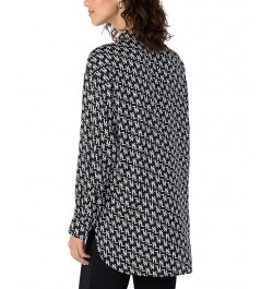 Women's Monogram-Print Blouse Black $51.74 Tops