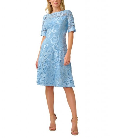 Lace Fit & Flare Dress Elegant Sky $89.87 Dresses