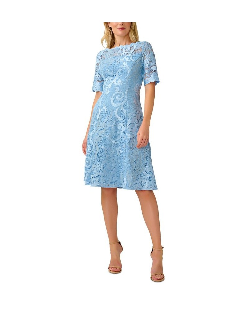 Lace Fit & Flare Dress Elegant Sky $89.87 Dresses