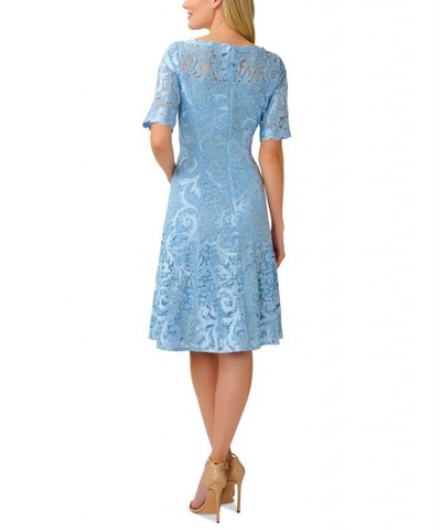 Lace Fit & Flare Dress Elegant Sky $89.87 Dresses