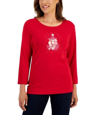 Women's Holiday Beach Top New Red Amore $11.88 Tops