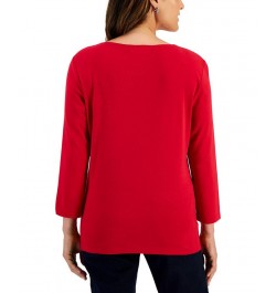 Women's Holiday Beach Top New Red Amore $11.88 Tops