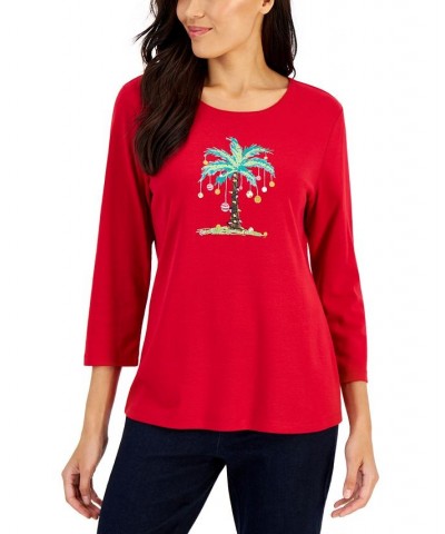 Women's Holiday Beach Top New Red Amore $11.88 Tops