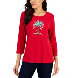 Women's Holiday Beach Top New Red Amore $11.88 Tops