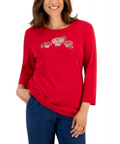 Women's Holiday Beach Top New Red Amore $11.88 Tops