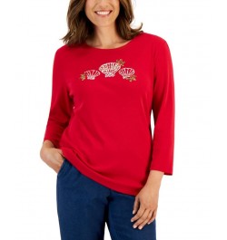 Women's Holiday Beach Top New Red Amore $11.88 Tops