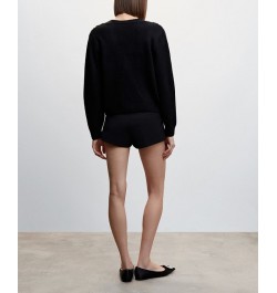 Women's Knitted Metallic Details Cardigan Black $38.70 Sweaters