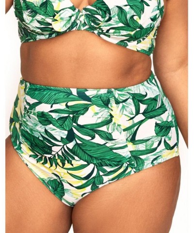 Shelby Women's Plus-Size Swimwear High-Waist Bikini Bottom Green $10.98 Swimsuits