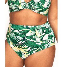 Shelby Women's Plus-Size Swimwear High-Waist Bikini Bottom Green $10.98 Swimsuits