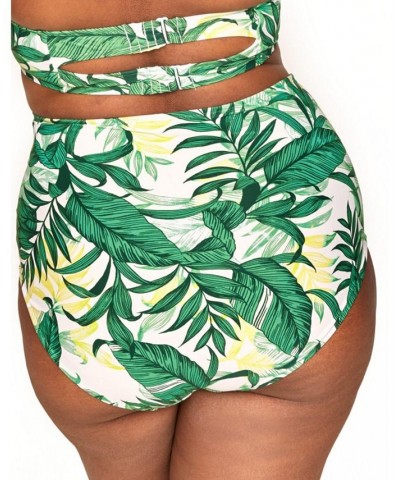 Shelby Women's Plus-Size Swimwear High-Waist Bikini Bottom Green $10.98 Swimsuits