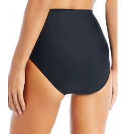 Women's Solid High-Waisted Bikini Bottoms Black $35.04 Swimsuits