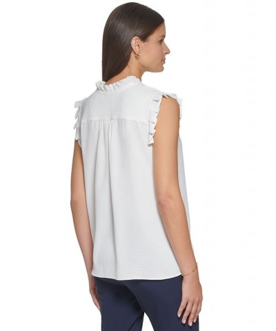 Women's Tie-Neck Pleated Top Ivory $27.60 Tops