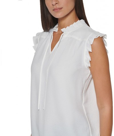 Women's Tie-Neck Pleated Top Ivory $27.60 Tops