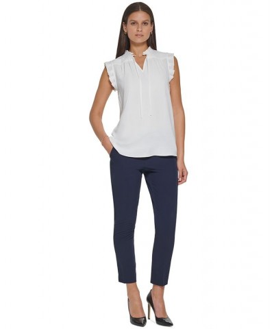 Women's Tie-Neck Pleated Top Ivory $27.60 Tops