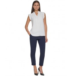 Women's Tie-Neck Pleated Top Ivory $27.60 Tops