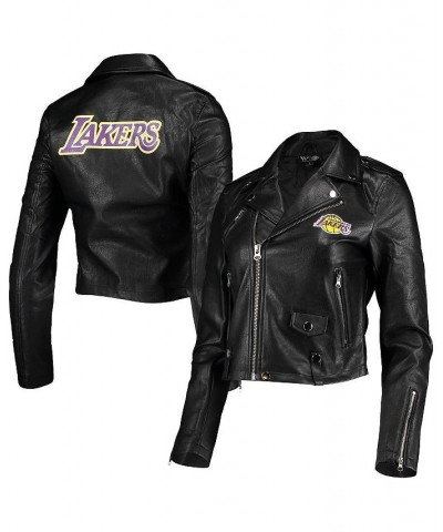Women's Black Los Angeles Lakers Moto Full-Zip Jacket Black $72.00 Jackets