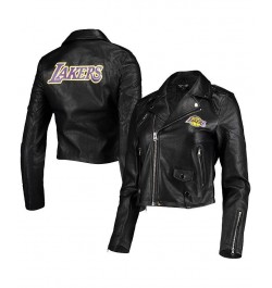 Women's Black Los Angeles Lakers Moto Full-Zip Jacket Black $72.00 Jackets