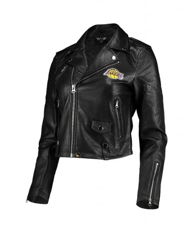 Women's Black Los Angeles Lakers Moto Full-Zip Jacket Black $72.00 Jackets