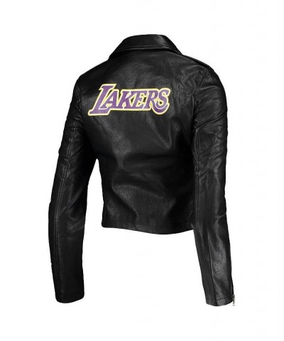 Women's Black Los Angeles Lakers Moto Full-Zip Jacket Black $72.00 Jackets